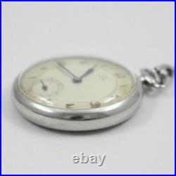 AS-IS For Parts OMEGA Antique Pocket Watch Hand-wound Small Second Silver Dial