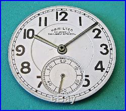 A 16 size HAMILTON 23 JEWELS RAILWAY SPECIAL melamine dial with BATON HANDS