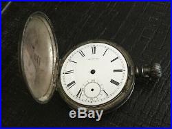 A. W. Co. Waltham Mass. Bond St. Pocket Watch FOR PARTS NO GLASS NO HANDS AS IS