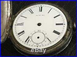 A. W. Co. Waltham Mass. Bond St. Pocket Watch FOR PARTS NO GLASS NO HANDS AS IS