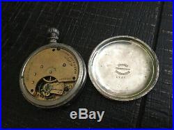 A. W. Co. Waltham Mass. Bond St. Pocket Watch FOR PARTS NO GLASS NO HANDS AS IS