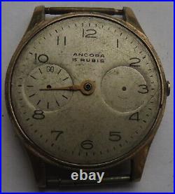 Ancora chronograph mens wristwatch gold filled case load manual for parts