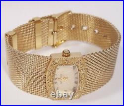 Anne Klein Watch Gold Case 1 jwl Swiss Mesh Bracelet Band 10/6416 Easy Read New