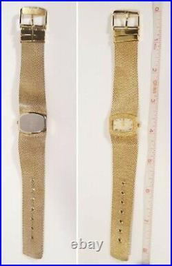 Anne Klein Watch Gold Case 1 jwl Swiss Mesh Bracelet Band 10/6416 Easy Read New