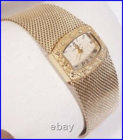 Anne Klein Watch Gold Case 1 jwl Swiss Mesh Bracelet Band 10/6416 Easy Read New