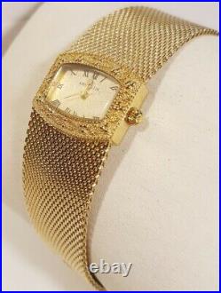 Anne Klein Watch Gold Case 1 jwl Swiss Mesh Bracelet Band 10/6416 Easy Read New