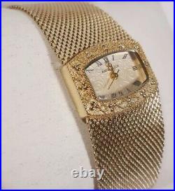 Anne Klein Watch Gold Case 1 jwl Swiss Mesh Bracelet Band 10/6416 Easy Read New