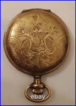Antique 1894 Elgin Natl Pocket Watch 11 Jewel Gold Hunter Case For Parts/repair