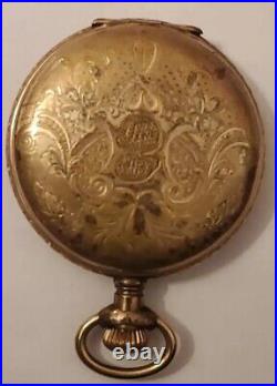 Antique 1894 Elgin Natl Pocket Watch 11 Jewel Gold Hunter Case For Parts/repair