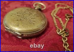 Antique 1894 Elgin Natl Pocket Watch 11 Jewel Gold Hunter Case For Parts/repair