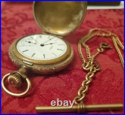 Antique 1894 Elgin Natl Pocket Watch 11 Jewel Gold Hunter Case For Parts/repair