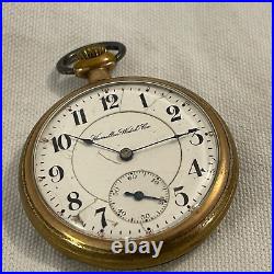 Antique 21 Jewels Hamilton Watch Company Railroad Pocket Watch for Parts/Repair