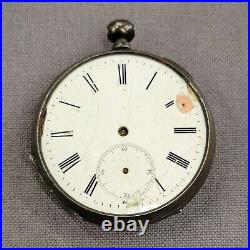 Antique Aachen Key-wind Pocket Watch Grosscolnstrasse 100 Argent Case Parts