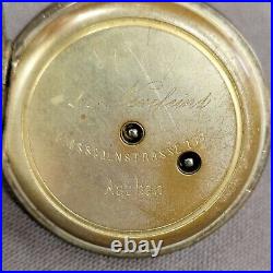Antique Aachen Key-wind Pocket Watch Grosscolnstrasse 100 Argent Case Parts