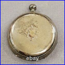 Antique Aachen Key-wind Pocket Watch Grosscolnstrasse 100 Argent Case Parts