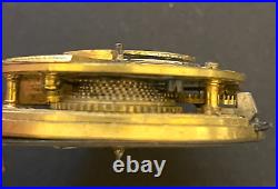 Antique Benton & Smith London Verge Pocket Watch Movement Parts/Repair 45.3mm