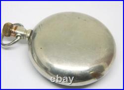 Antique Elgin Open Face Mechanical Silver Tone Case Pocket Watch FOR PARTS