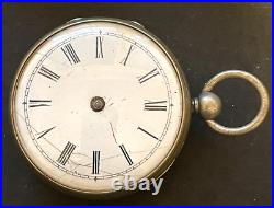 Antique J Dumbell Walton Verge Pocket Watch Parts/Repair 53mm Silver English