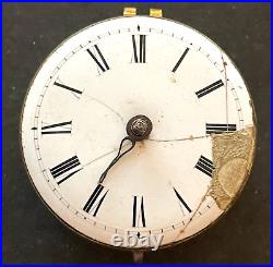 Antique J Richards London Verge Pocket Watch Movement Parts/Repair 38mm English
