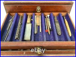 Antique Job Lot of Watch Repair Parts / Watchmakers Tool Kit in Wooden Box Chest