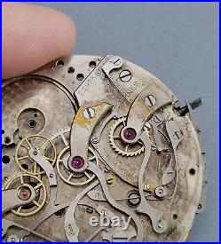 Antique LONGINES Chronograph Movement 19.73N. Incomplete, to Restore/Parts