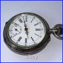 Antique Mechanical Pocket Watch German Parts or Restoration Tick When Wound