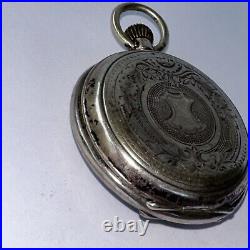 Antique Mechanical Pocket Watch German Parts or Restoration Tick When Wound