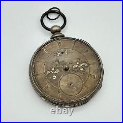 Antique ROBERT ROSKELL Liverpool Silver Fancy Dial 20S Pocket Watch (For Parts)