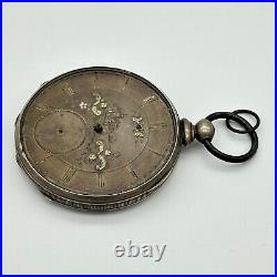 Antique ROBERT ROSKELL Liverpool Silver Fancy Dial 20S Pocket Watch (For Parts)