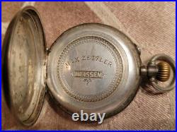 Antique Swiss Gold Hands German Silver Max Zettler Pocket Watch Parts Repair