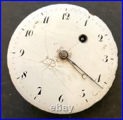 Antique Unsigned Verge Fusee Pocket Watch Movement Parts Good Balance 49.6mm