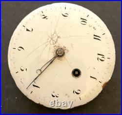 Antique Unsigned Verge Fusee Pocket Watch Movement Parts Good Balance 49.6mm