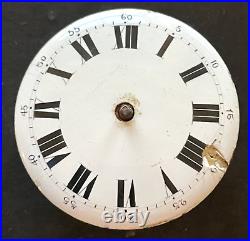 Antique Unsigned Verge Pocket Watch Movement Parts/Repair 42.3mm Ruby Jewel