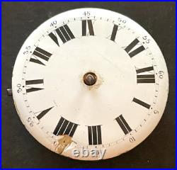 Antique Unsigned Verge Pocket Watch Movement Parts/Repair 42.3mm Ruby Jewel