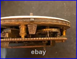 Antique Unsigned Verge Pocket Watch Movement Parts/Repair 42.3mm Ruby Jewel