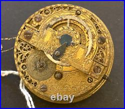 Antique Vale V Kenyon London Verge Pocket Watch Movement Parts Balance 45.8mm