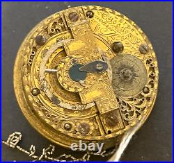 Antique Vale V Kenyon London Verge Pocket Watch Movement Parts Balance 45.8mm
