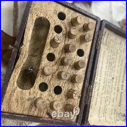 Antique Victorian Watch Parts Drills Leather Boxes