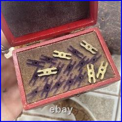 Antique Victorian Watch Parts Drills Leather Boxes