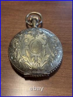 Antique Waltham 16s Pocket Watch Parts/Repair Gold Filled GF Case Indian