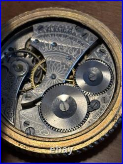 Antique Waltham 16s Pocket Watch Parts/Repair Gold Filled GF Case Indian
