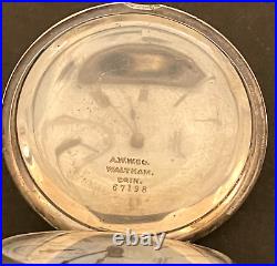 Antique Waltham Model 1883 15 Pocket Watch Parts AWW Coin Silver Case 18s 15j