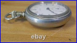 Antique Waltham Pocket Watch Kanji Engraving Rare Junk Untested for Parts Repair