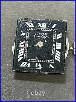 Authentic CARTIER 17 Jewels Movement Dial Black Hand Wind Repair Parts R