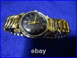 BULOVA Antique Watch Black Dial Vintage with Case Movable Parts Hand Wound
