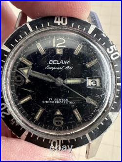 Belair Sea Pearl 600 17J 20ATM Diver Diving Watch For Repair or Parts