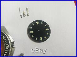 Benrus TYPE 1 I Diver Military Watch For Parts Hands Crown Case Crystal Bezel
