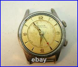 Benrus Wrist Alarm RARE VINTAGE WATCH RUNS FOR REPAIR HANDS AND ALARM OR PARTS