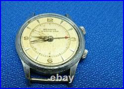 Benrus Wrist Alarm RARE VINTAGE WATCH RUNS FOR REPAIR HANDS AND ALARM OR PARTS