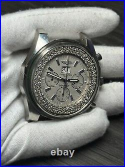 Breitling Bentley Stainless Steel Men's Watch Aftermarket Diamond For Parts